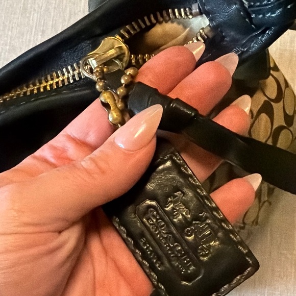 Coach Signature Canvas Crossbody Bag Brown/Tan w/ Leather Trim + Dust Bag - Picture 9 of 13